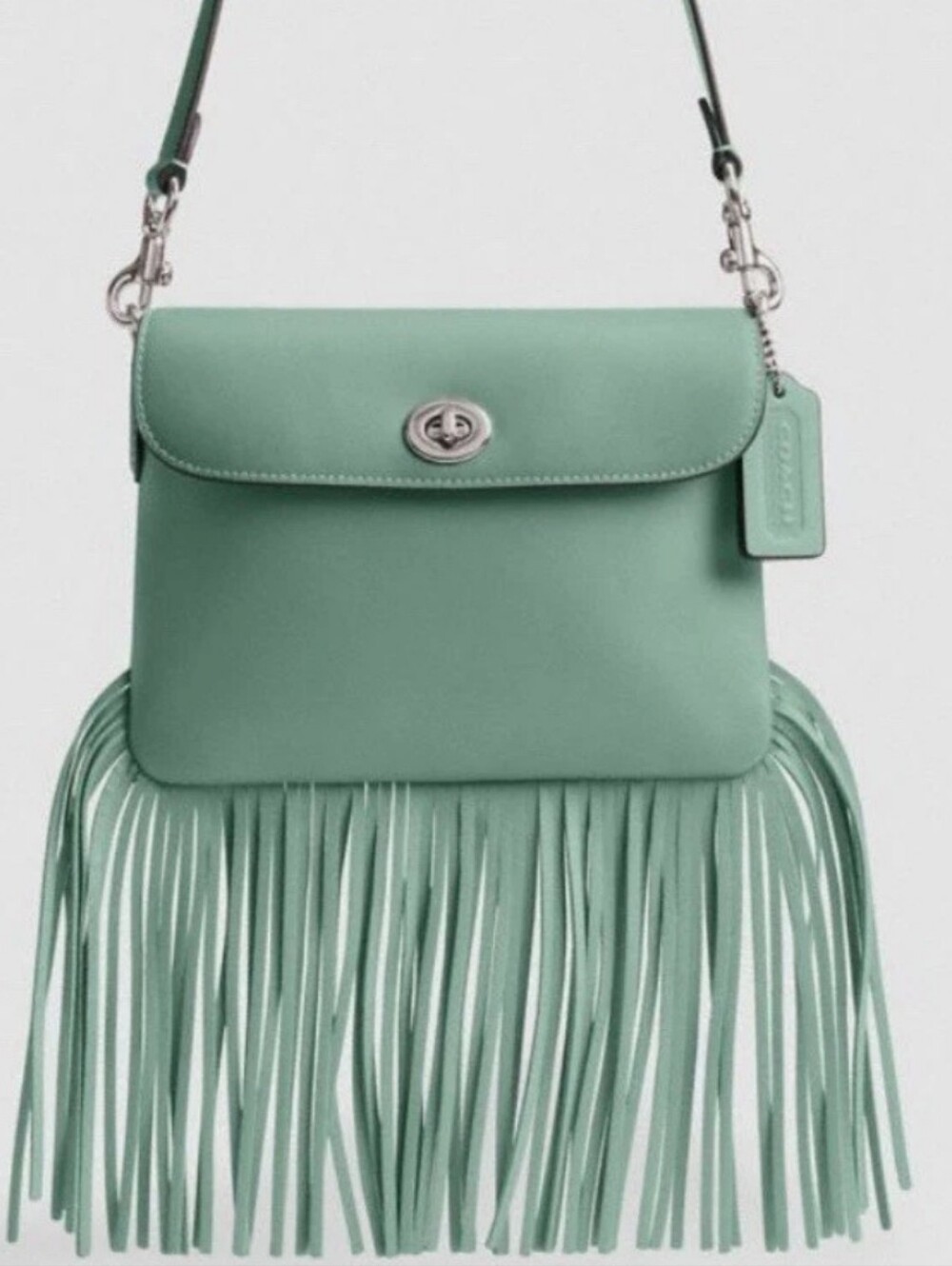 Coach NWT Aquamarine Crossbody Bag with Fringe ππ - Picture 2 of 6